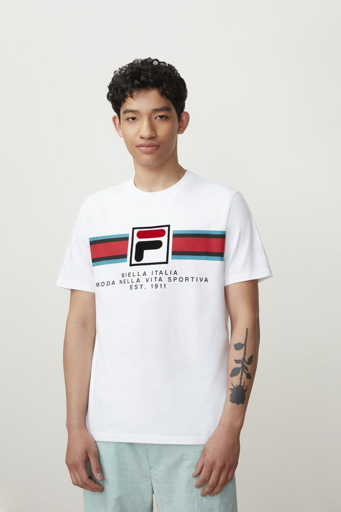 Fila T-Shirt Mercedes Mens White - India YAT-841520